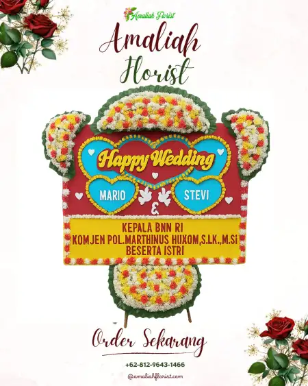 Papan Bunga Pernikahan Naikoten Satu